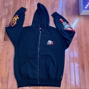 vintage ghost rider zip up hoodie